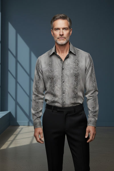 BROWN SNAKE SKIN SHIRTS Vercini