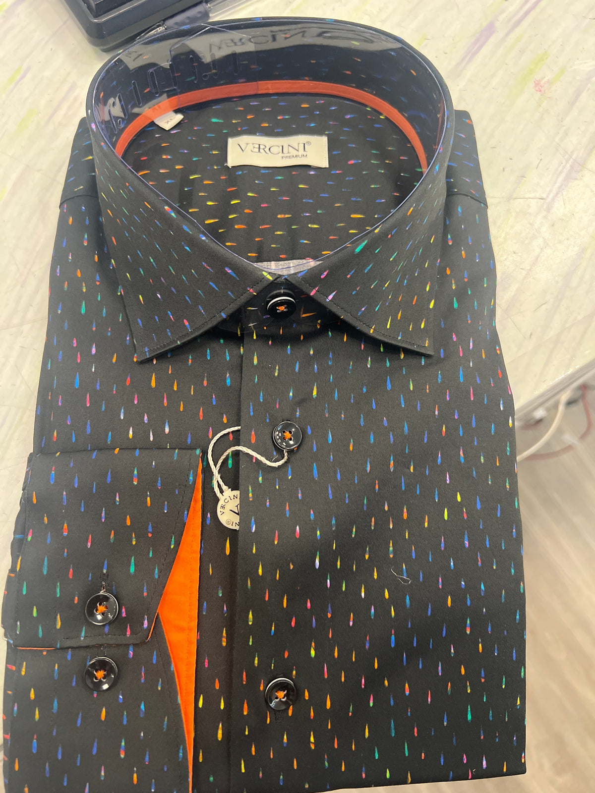Vercini Premium Raindrop Print Dress Shirt