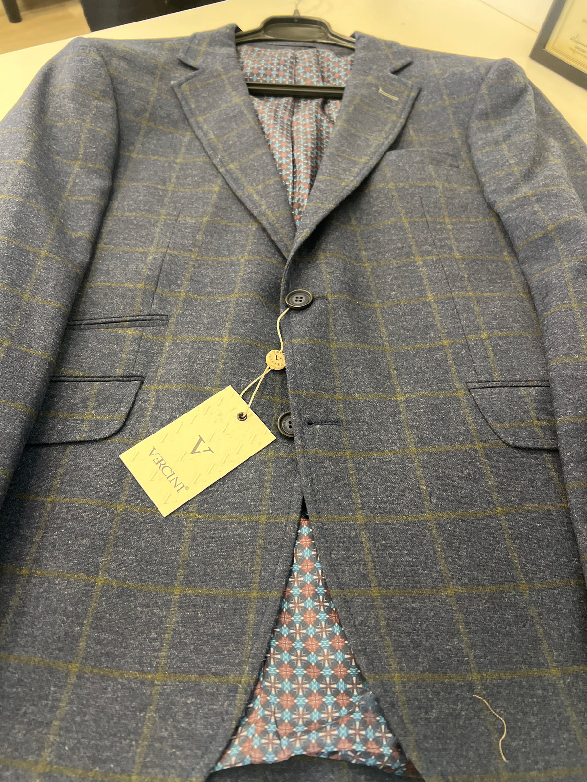 Vercini Windowpane Check Blazer