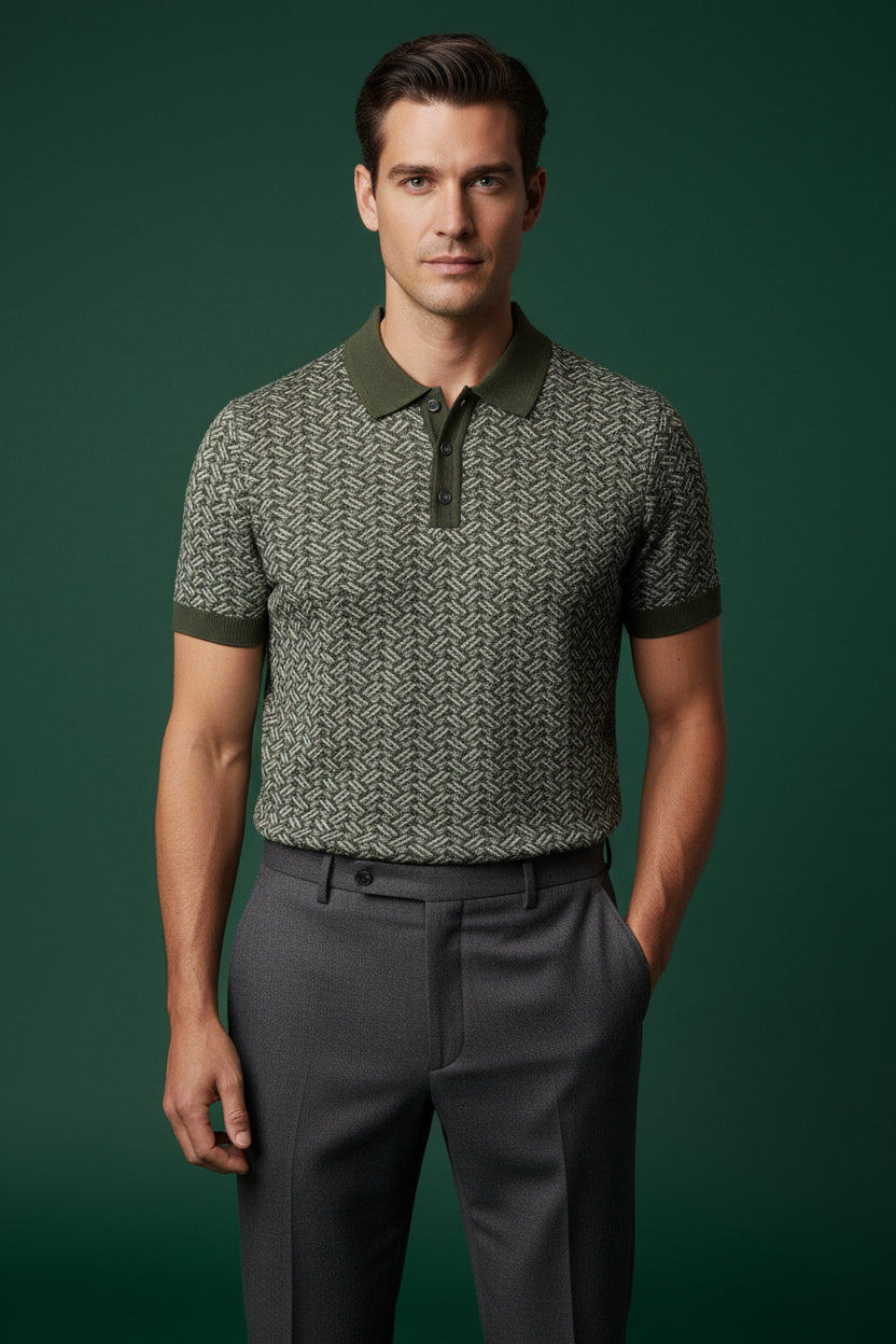 Premium Textured Knit Polo – Modern Summer Elegance