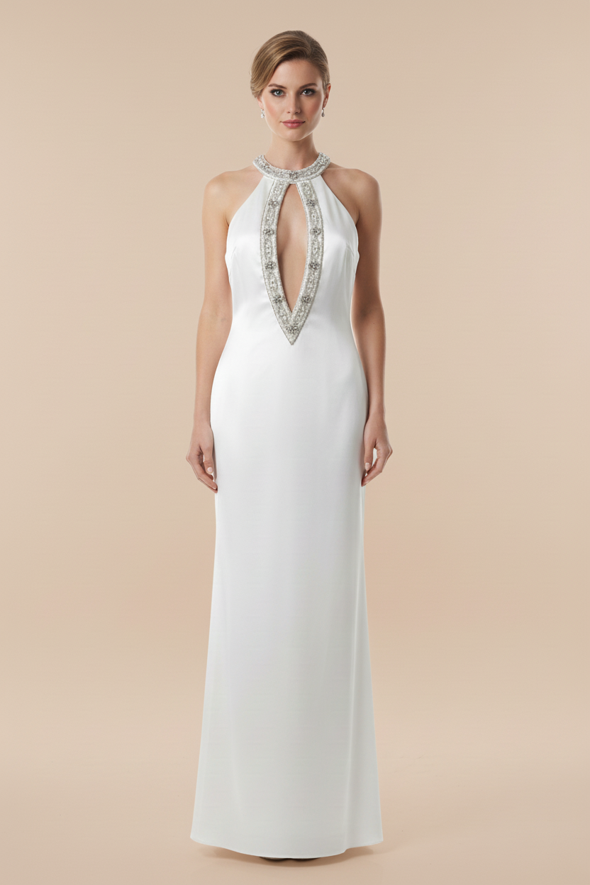 PLUNGING NECKLINE WITH BINDING MAXI DRESS