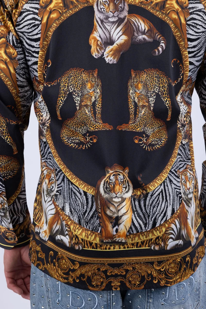 Royale Rhinestone Long Sleeve Shirt