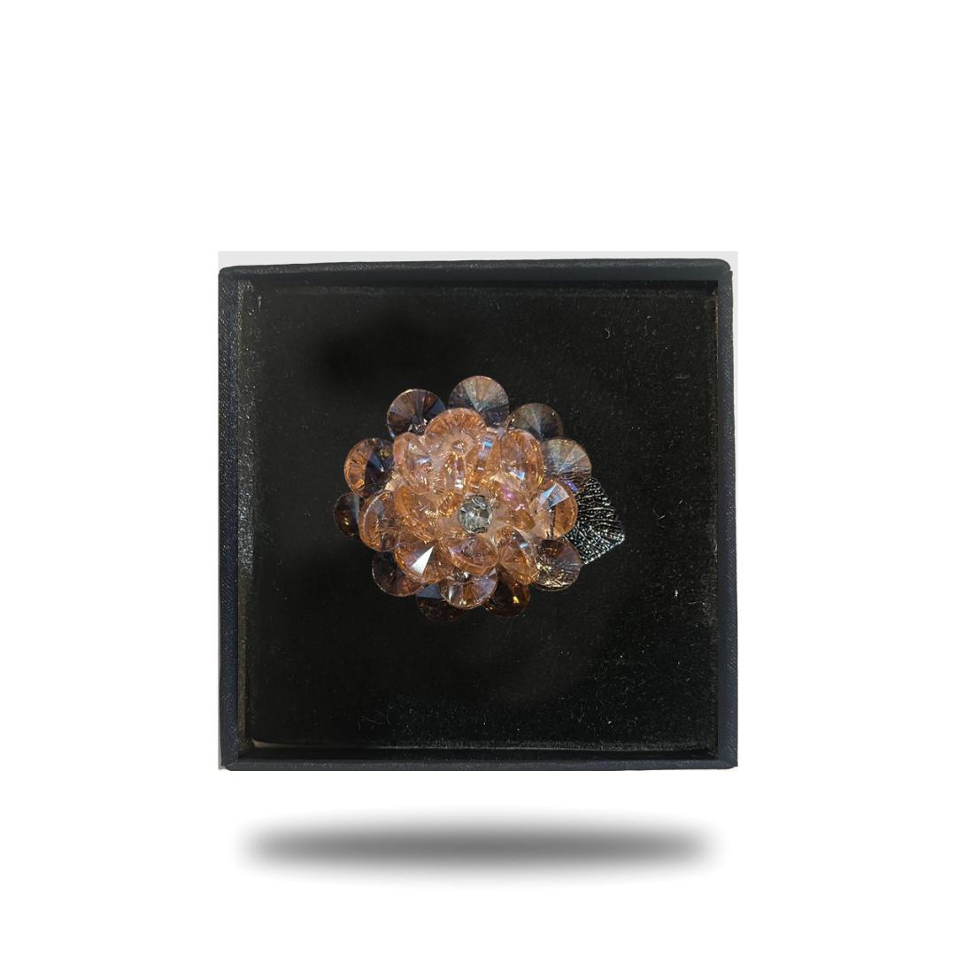 Crystal flower lapel pins