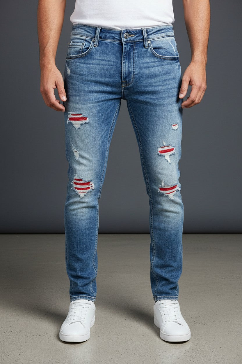 Vercini Jeans – V-01 | Blue/Red Edition