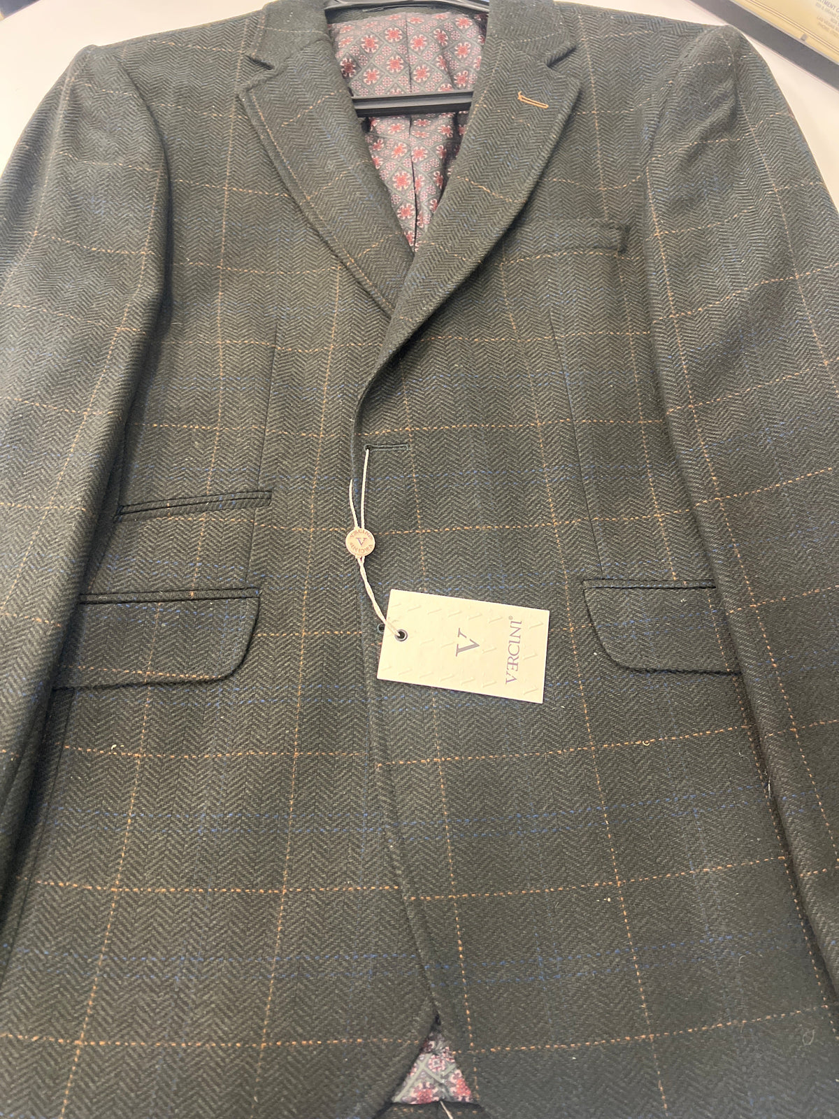 Vercini Herringbone Windowpane Sport Coat