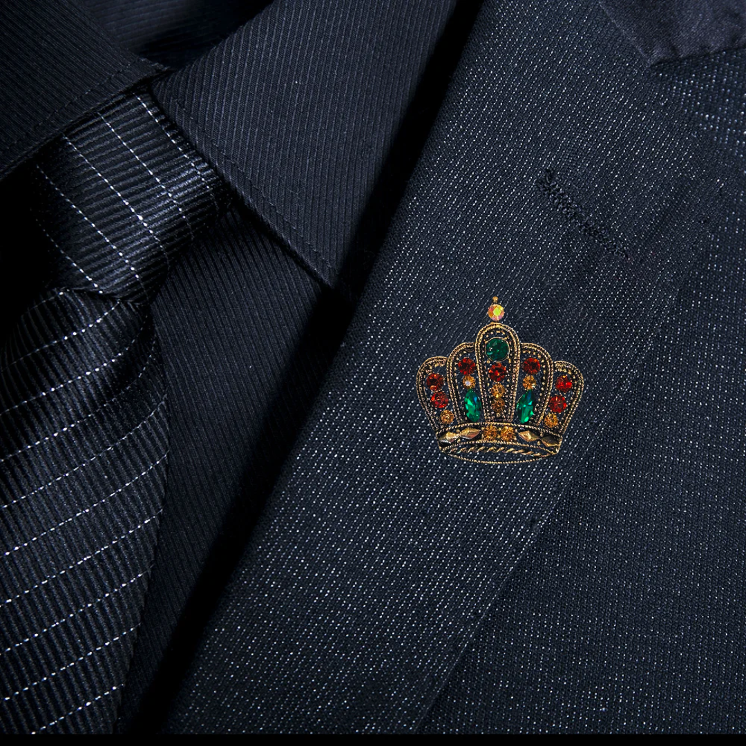 M6 Crown Crystal lapel pins