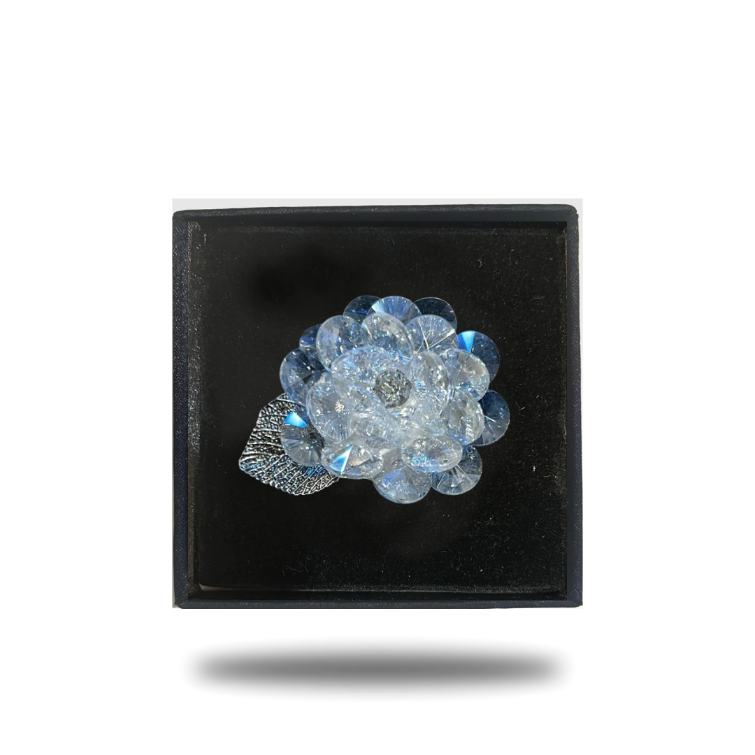 Crystal flower lapel pins