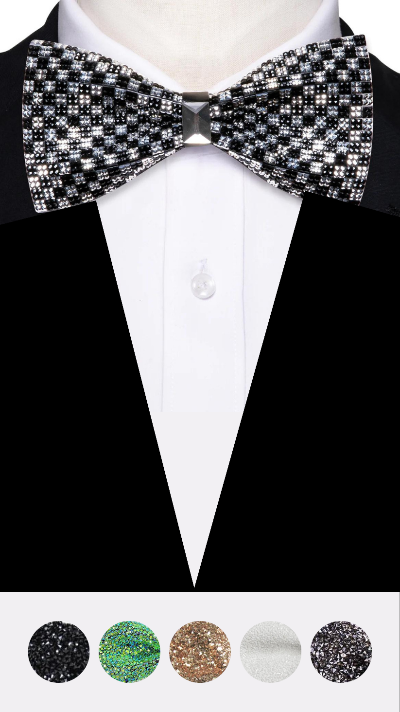 Glitter Crystal Rhinestone Tuxedo Bow tie Wedding Prom Party BOW TIE Ph accessories Vercini