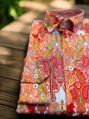 Infra Orange Abstract Shirt – Bold Color, Modern Flow