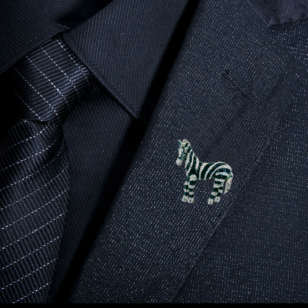 Zebra Crystal Lapel pins