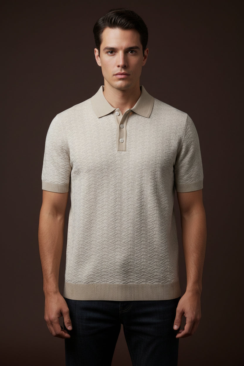 Premium Textured Knit Polo – Modern Summer Elegance