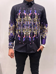 Cosmic Cascade Button-Down CASUAL Shirt