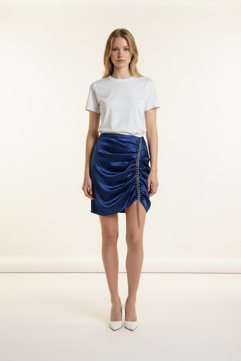 Satin Skirt With Chains On The Side