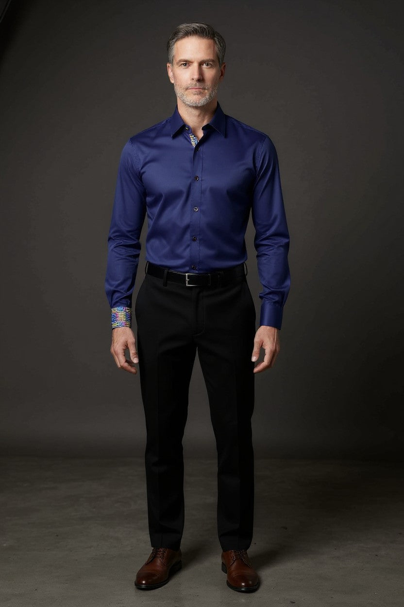 Vercini Premier Textured Dress Shirt Duo in Burgundy and Navy Burgundy / L Vercini Premier Textured Dress Shirt Duo in Burgundy and Navy Burgundy / L