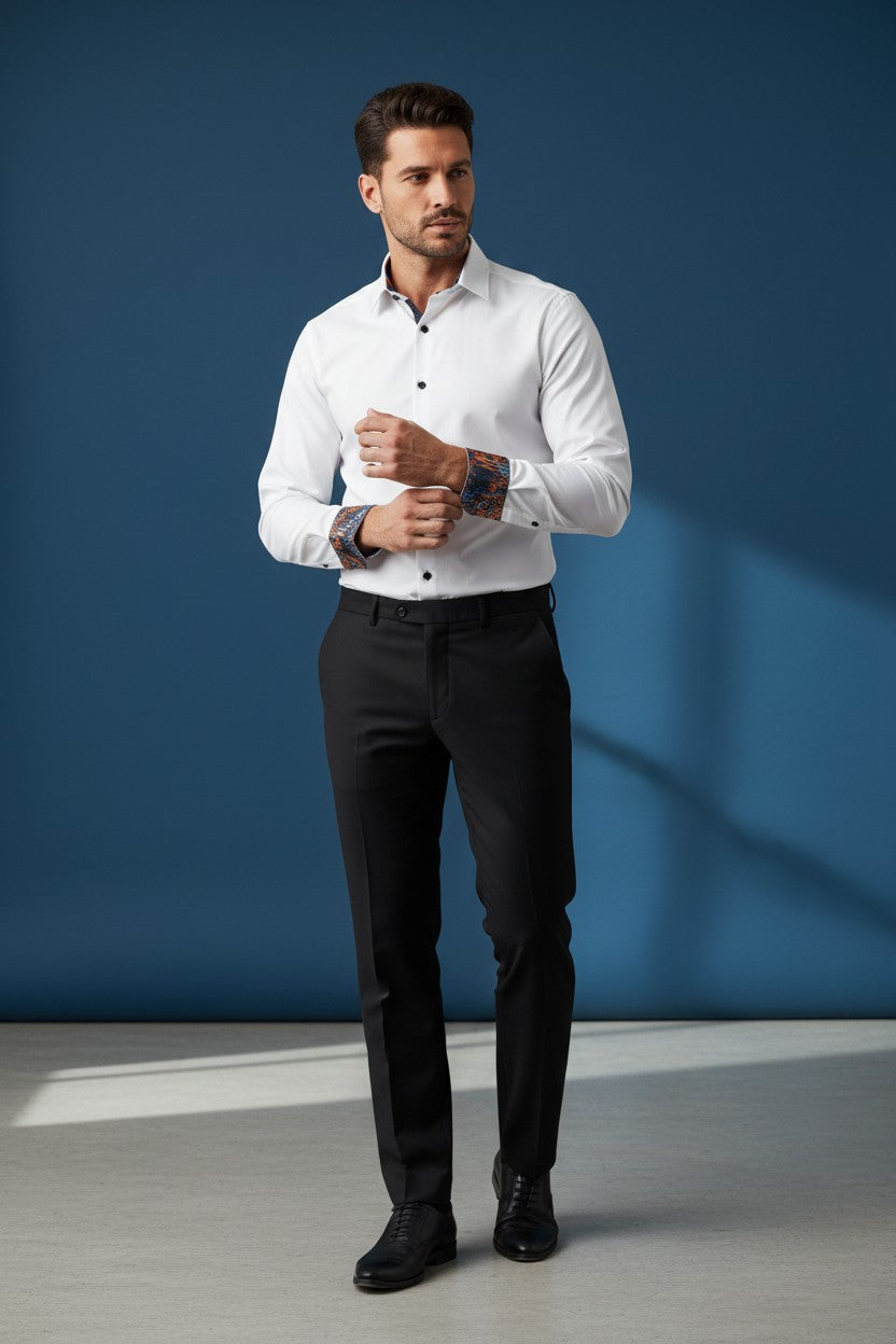 Vercini Premium Ivory Floral Limited Edition Cotton Dress Shirt