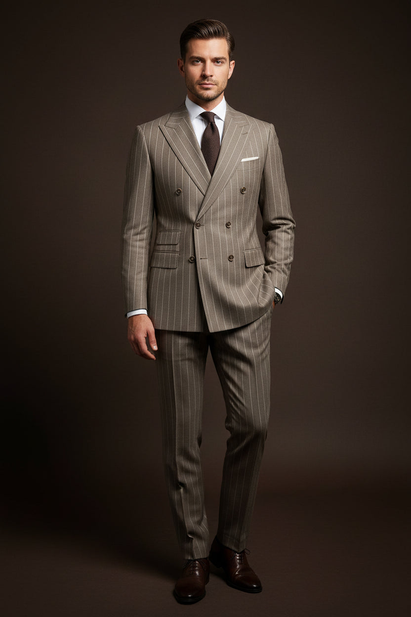 Double-Breasted Pinstripe Suit – Slim Fit