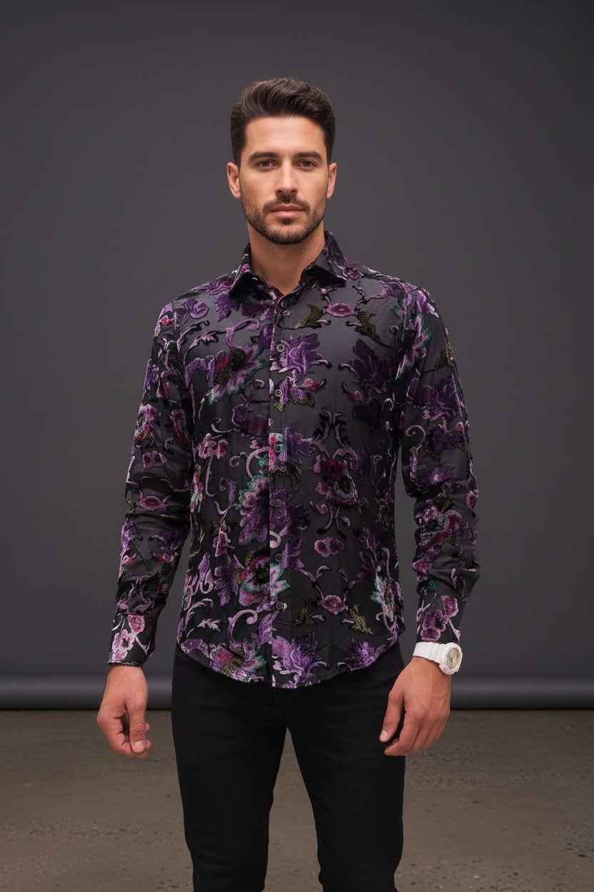 Mesh Floral Shirt for Men | Premium Casual Shirt | Vercini
