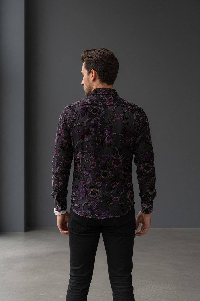 Mesh Floral Shirt for Men | Premium Casual Shirt | Vercini