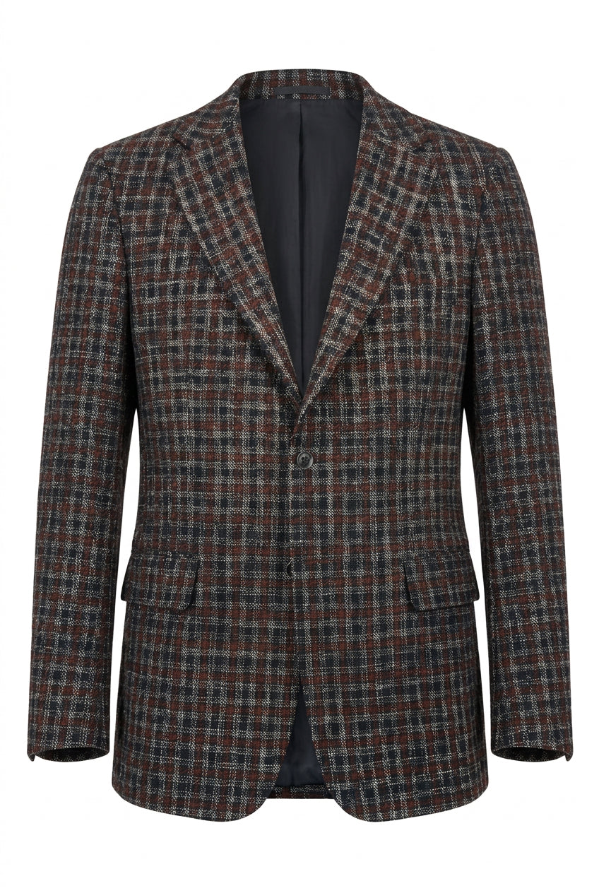 Textured Plaid Sport Coat