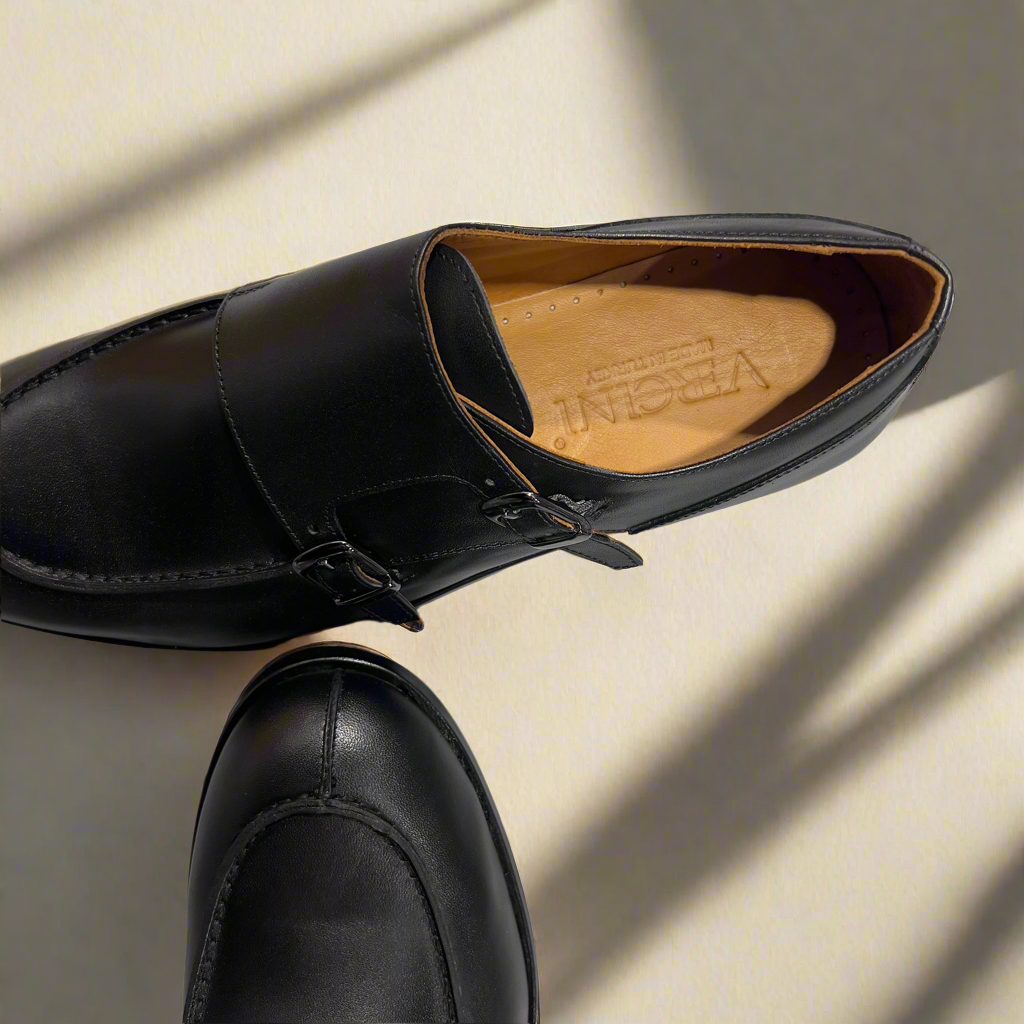 Handcrafted Double Monk Strap Leather Shoe