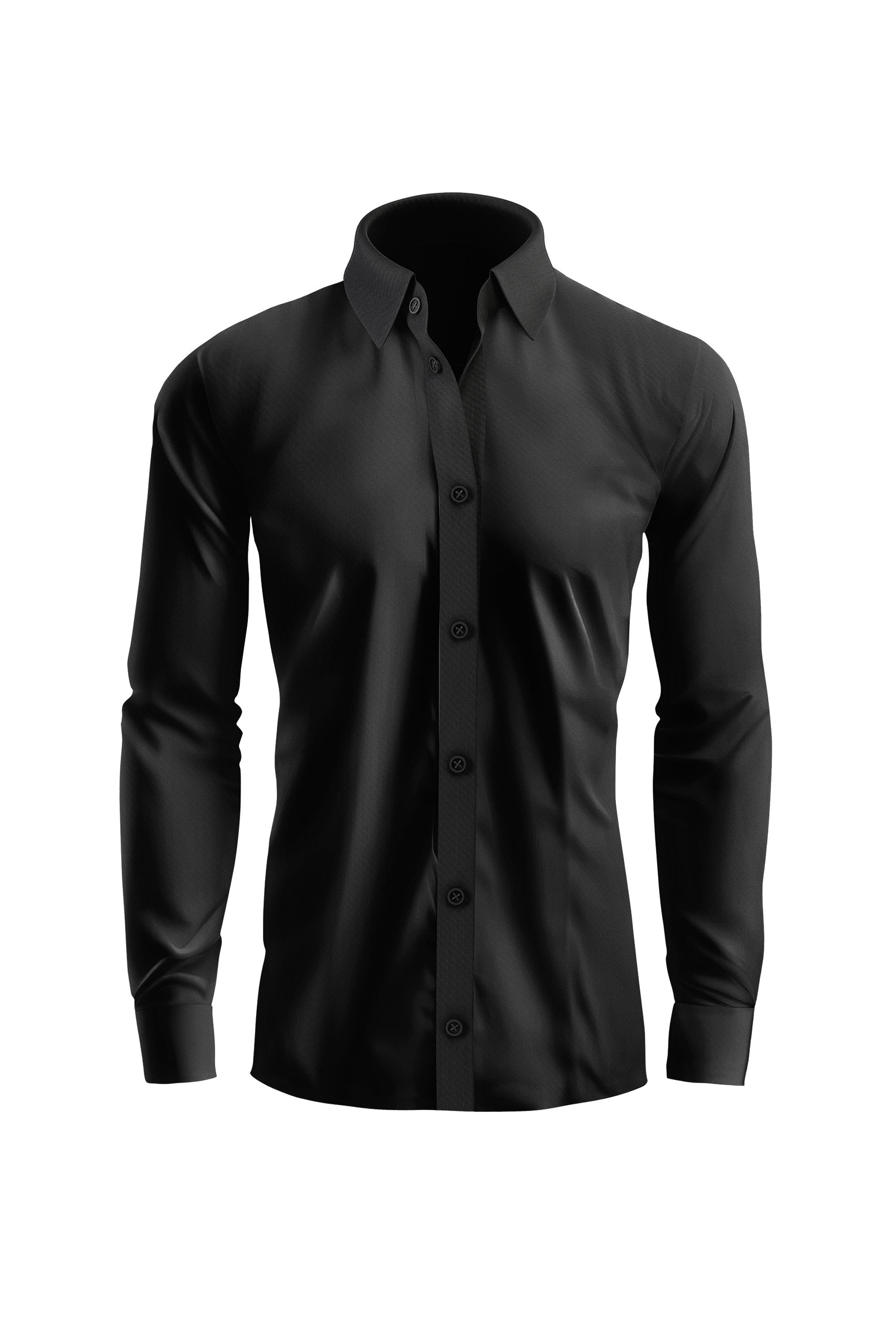 Vercini Midnight Noir Cotton Dress Shirt