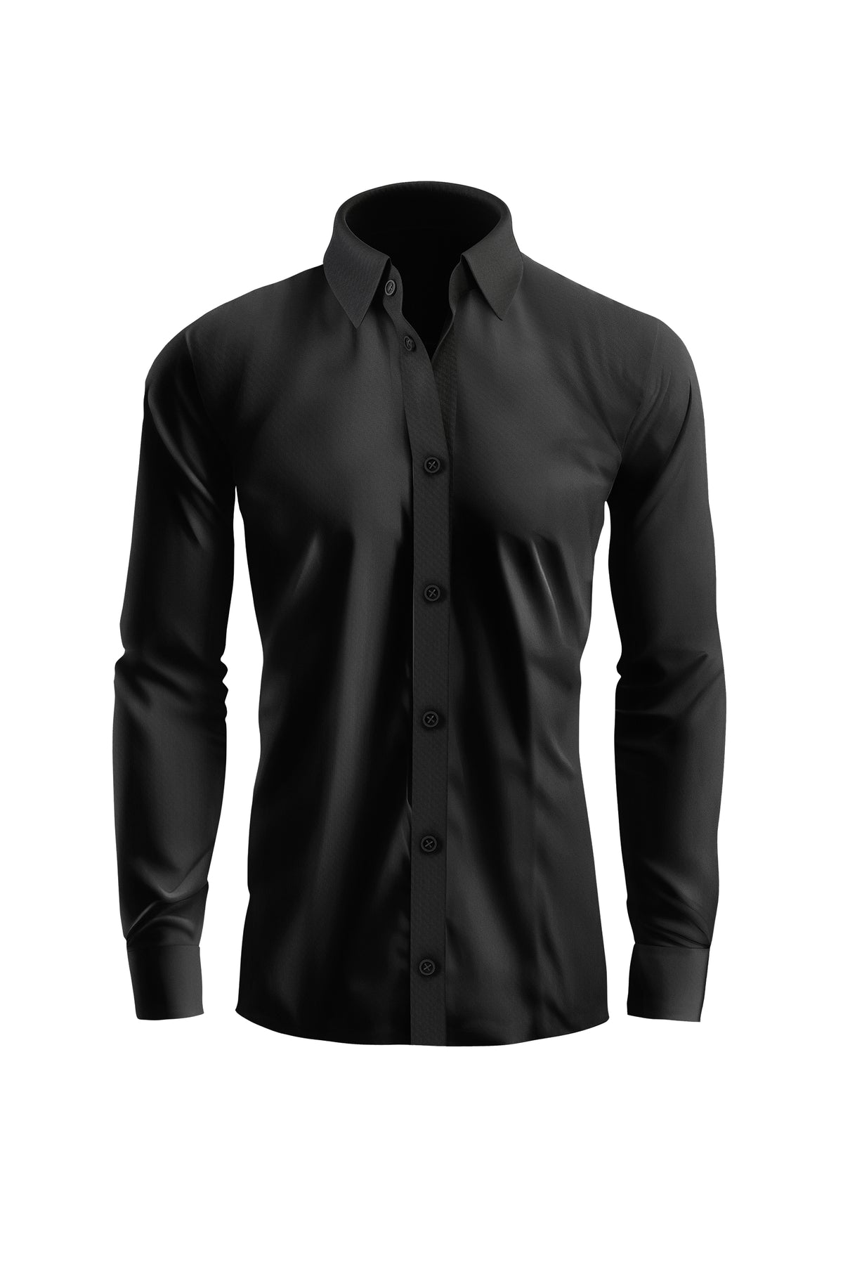 Vercini Midnight Noir Cotton Dress Shirt