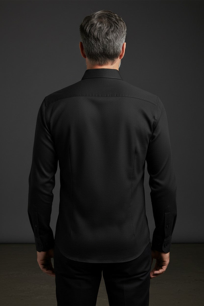 Vercini Midnight Noir Cotton Dress Shirt