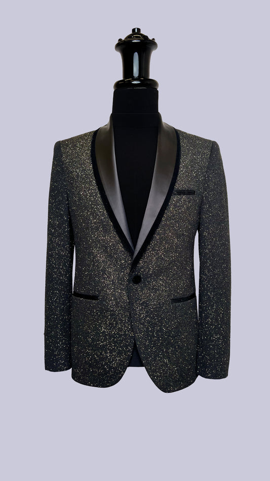 Men's Glittered Tuxedo Blazer by Vercini SUITS All Suits Vercini