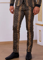 Mondo Black Brown Leopard Luxe Slim Fit Pants