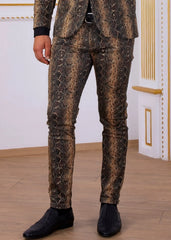 Mondo Black Brown Leopard Luxe Slim Fit Pants