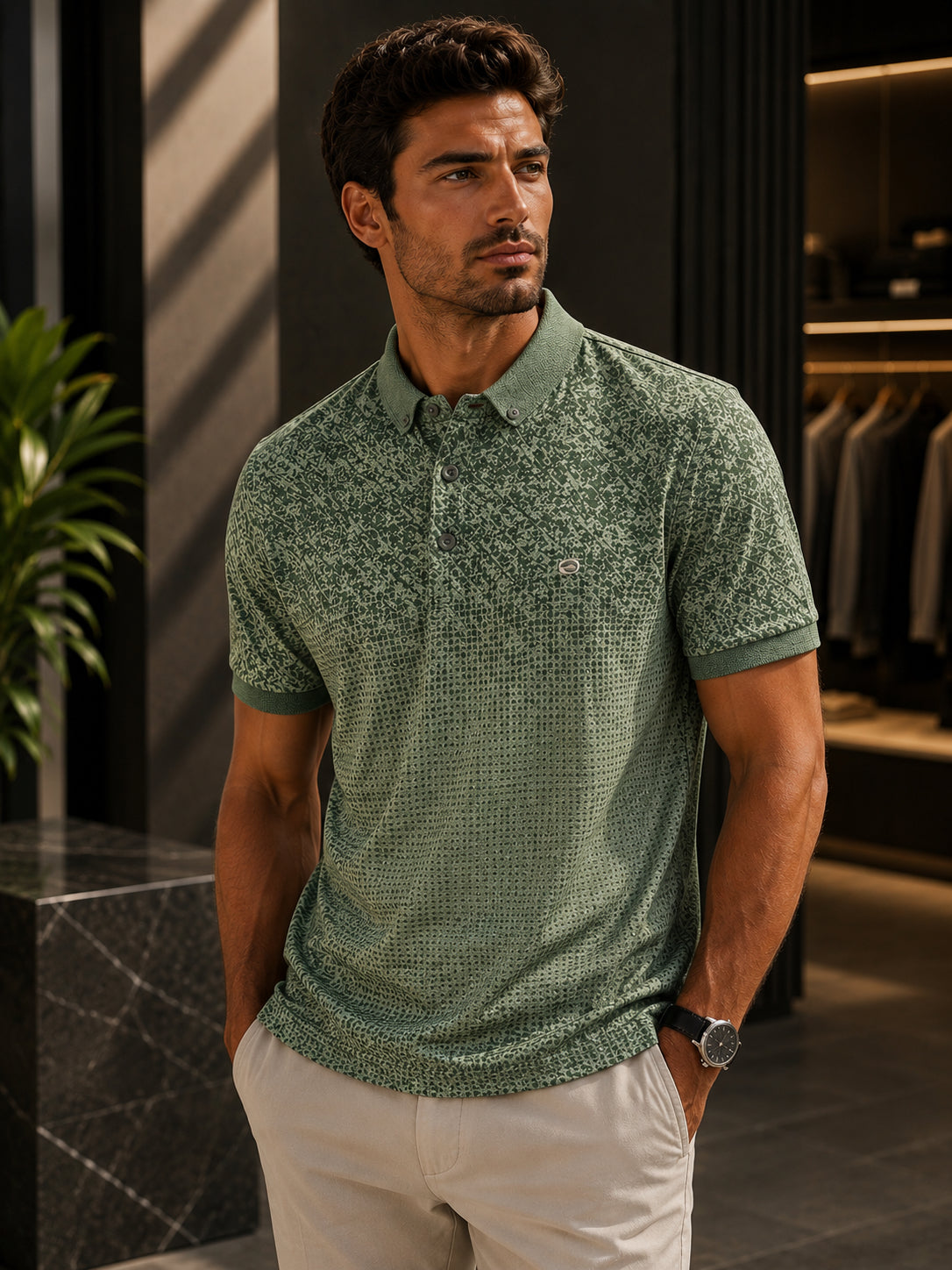MOSAIC PRINT POLO SHIRT