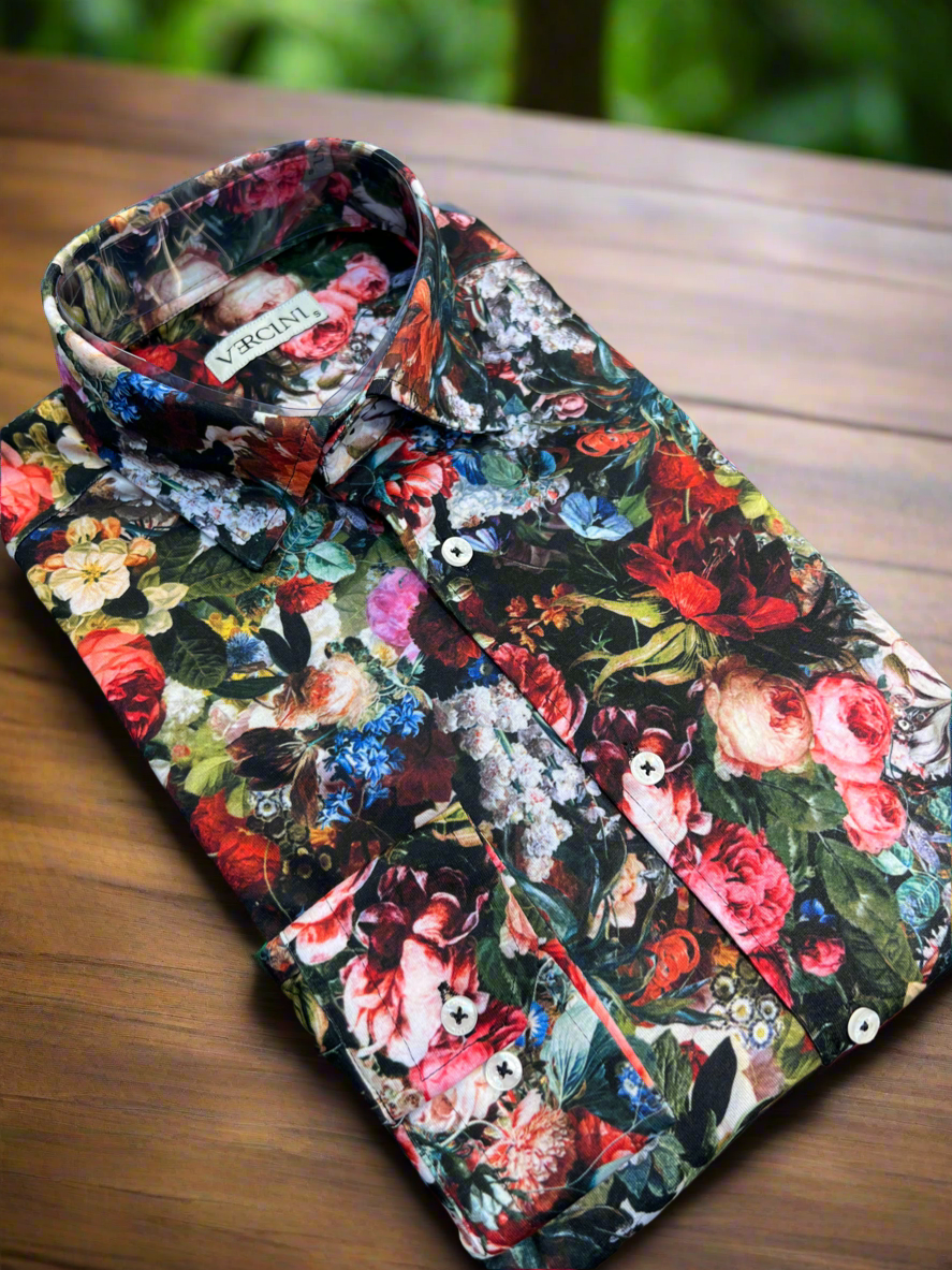 Floral Abstract Fusion Shirt – Artful Detail, Luxe Comfort