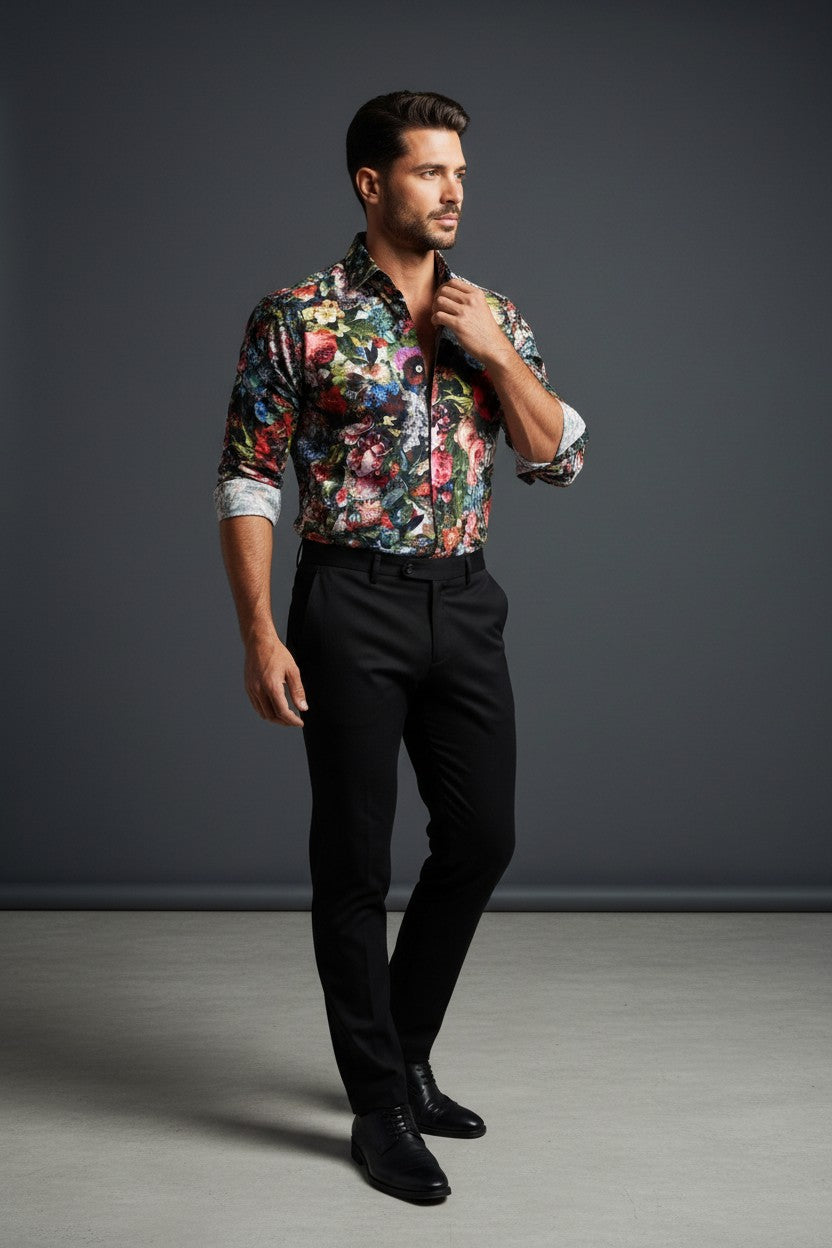 Floral Abstract Fusion Shirt – Artful Detail, Luxe Comfort
