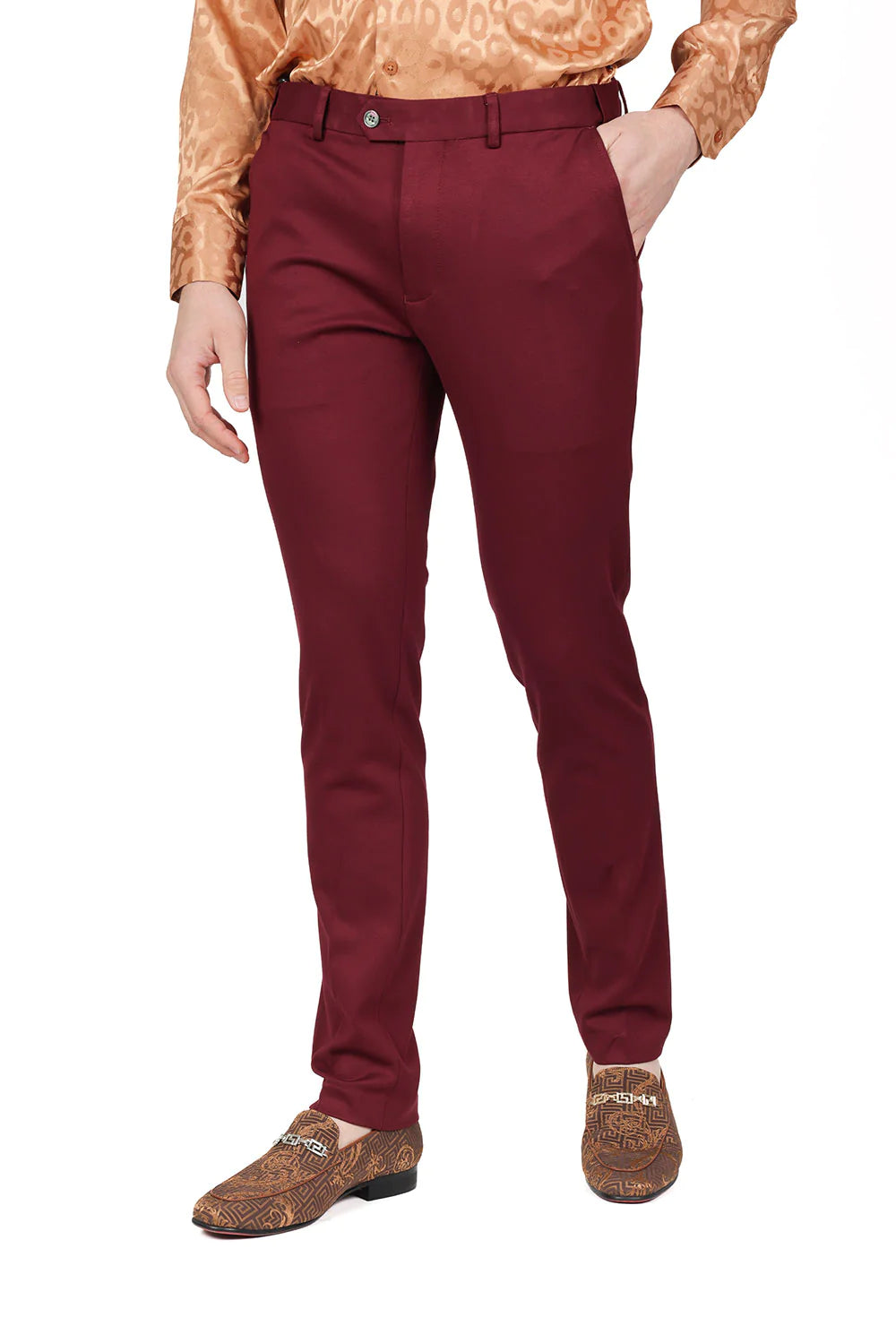 Men's Solid Color Basic Essential Chino Dress Pants