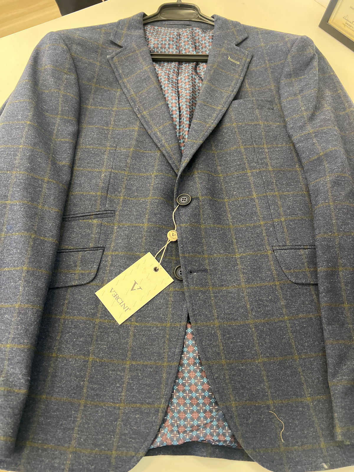 Vercini Windowpane Check Blazer