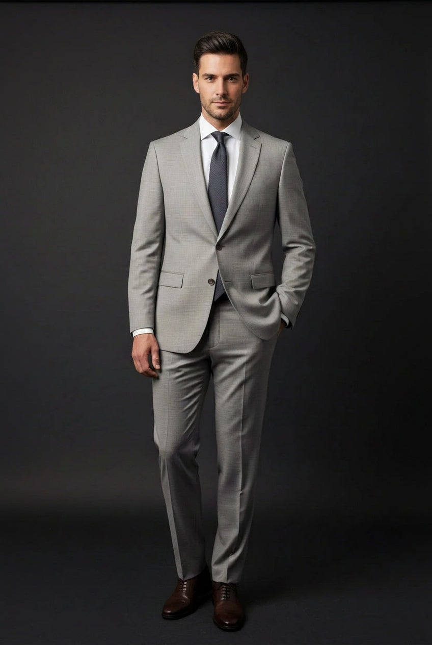 Men’s Stone Grey Suit – Modern Classic Elegance