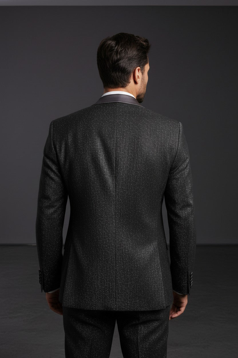 Vercini Men's Black Tuxedo Suit – Classic Formal Jacket & Trousers