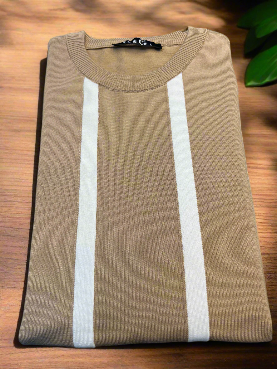 Vercini by CE&CE Striped Polo – Refined Comfort in Classic Tones