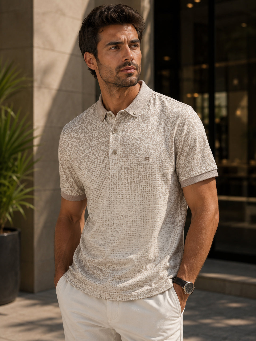 MOSAIC PRINT POLO SHIRT