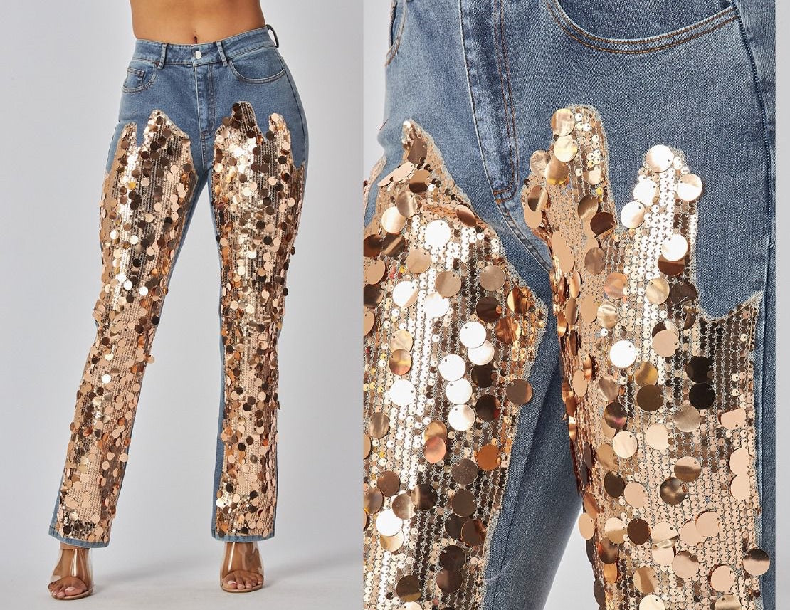 SEQUINCE CONTRAST DENIM