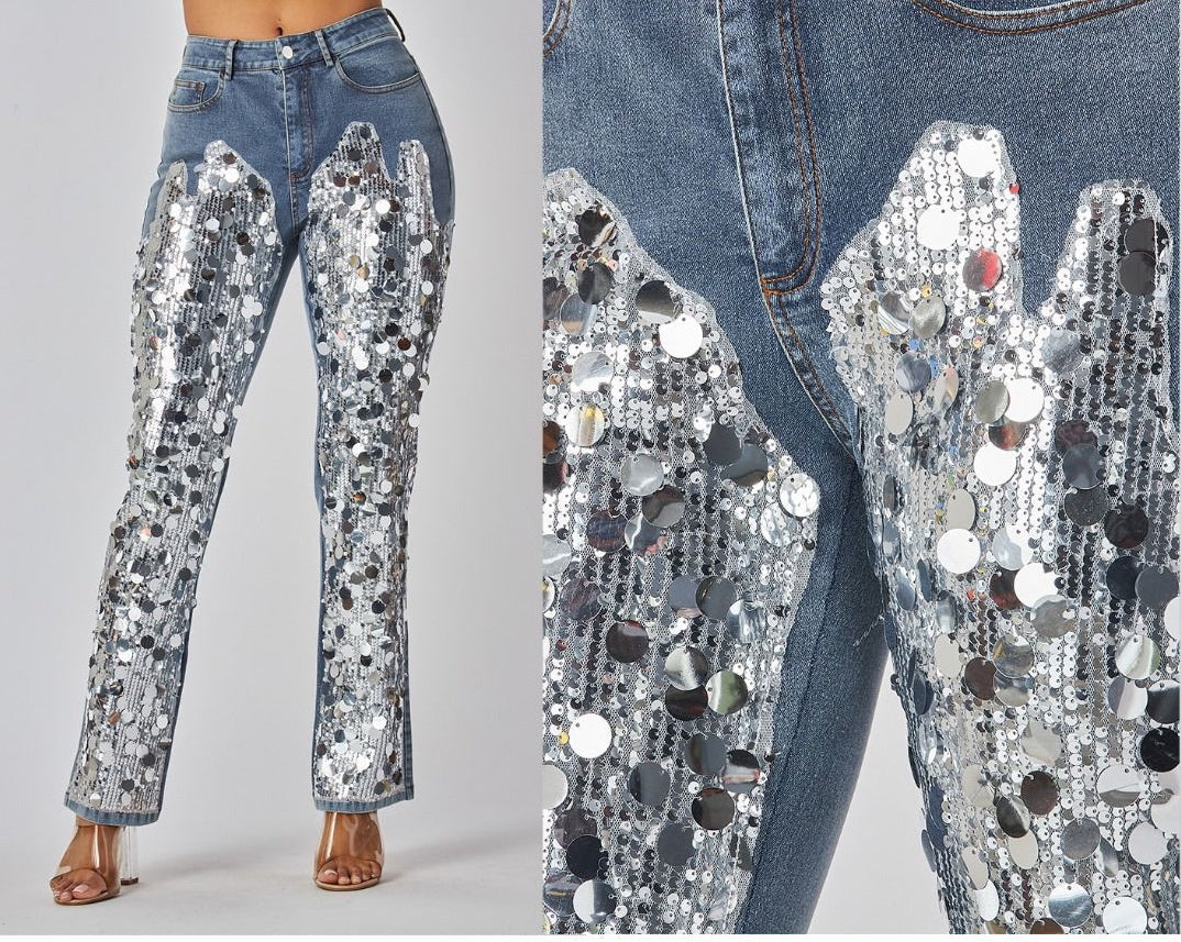 SEQUINCE CONTRAST DENIM