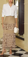 Chic and stylish combination of classic tailoring and playful texture