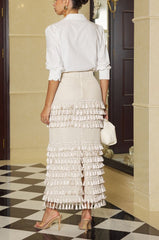 Chic and stylish combination of classic tailoring and playful texture