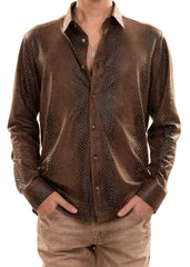 BROWN SNAKE SKIN SHIRTS Mondo Collection Vercini