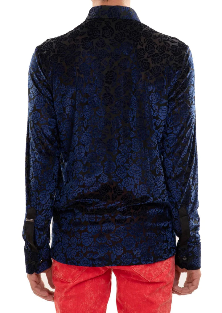 Floral Burnout Velvet Shirt