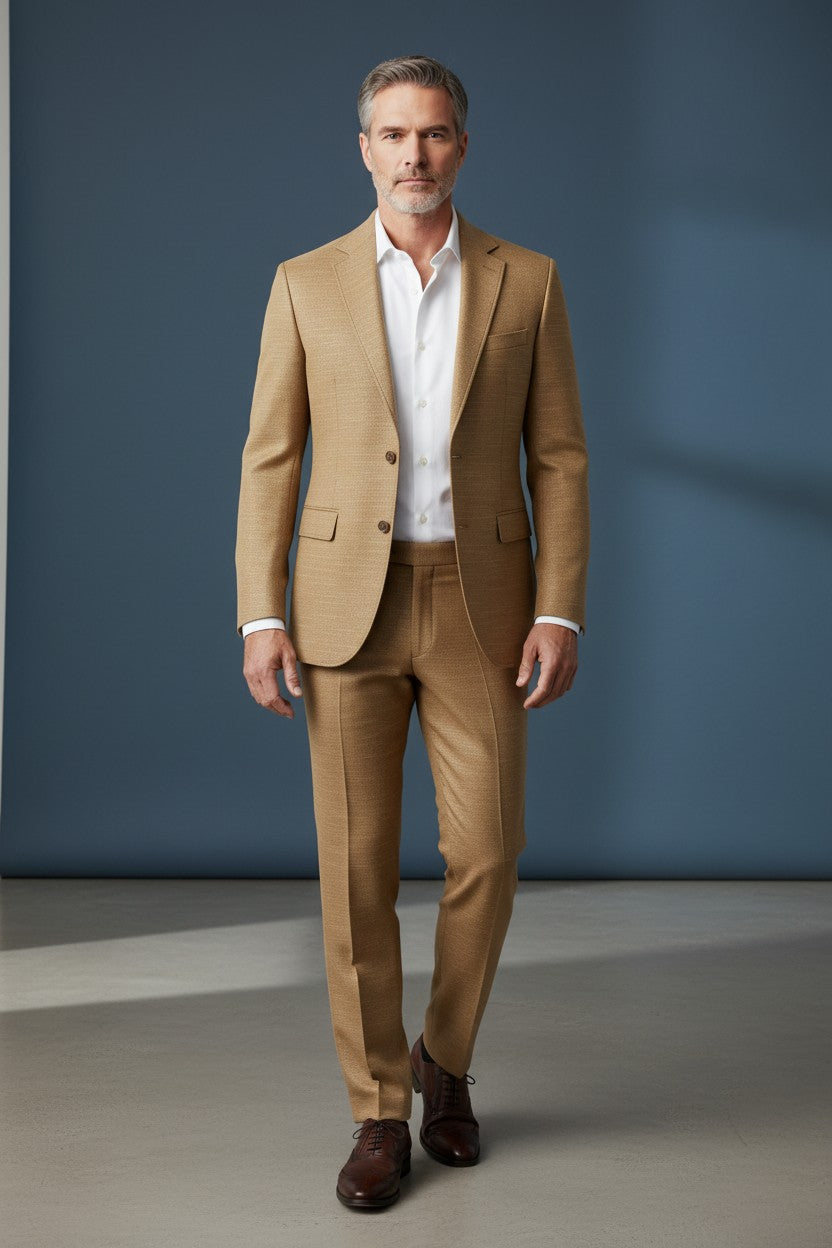 Vercini Yellow Two-Piece Suit – Modern Tailored Fit