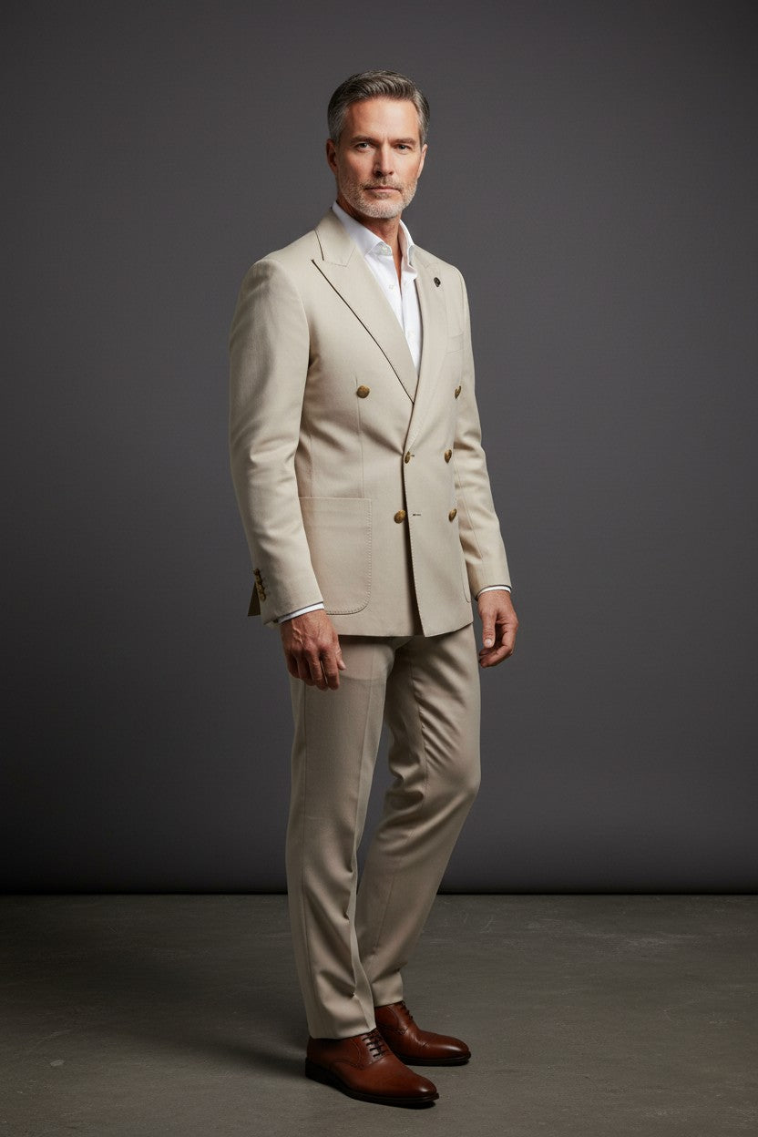 Emilio Sagezza Double Breasted Suit - Two Piece Men's Formal Suit