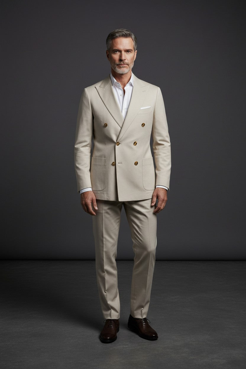 Emilio Sagezza Double Breasted Suit - Two Piece Men's Formal Suit