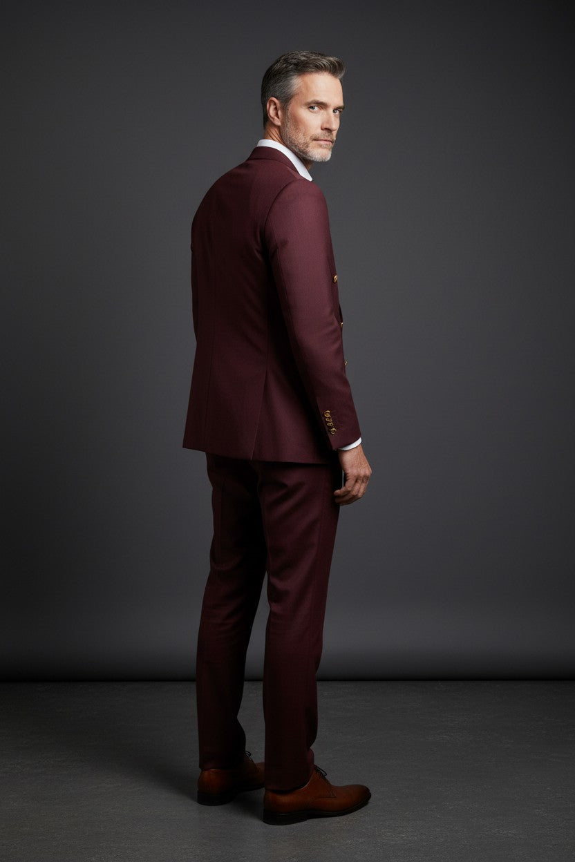 Emilio Sagezza Double Breasted Suit - Two Piece Men's Formal Suit