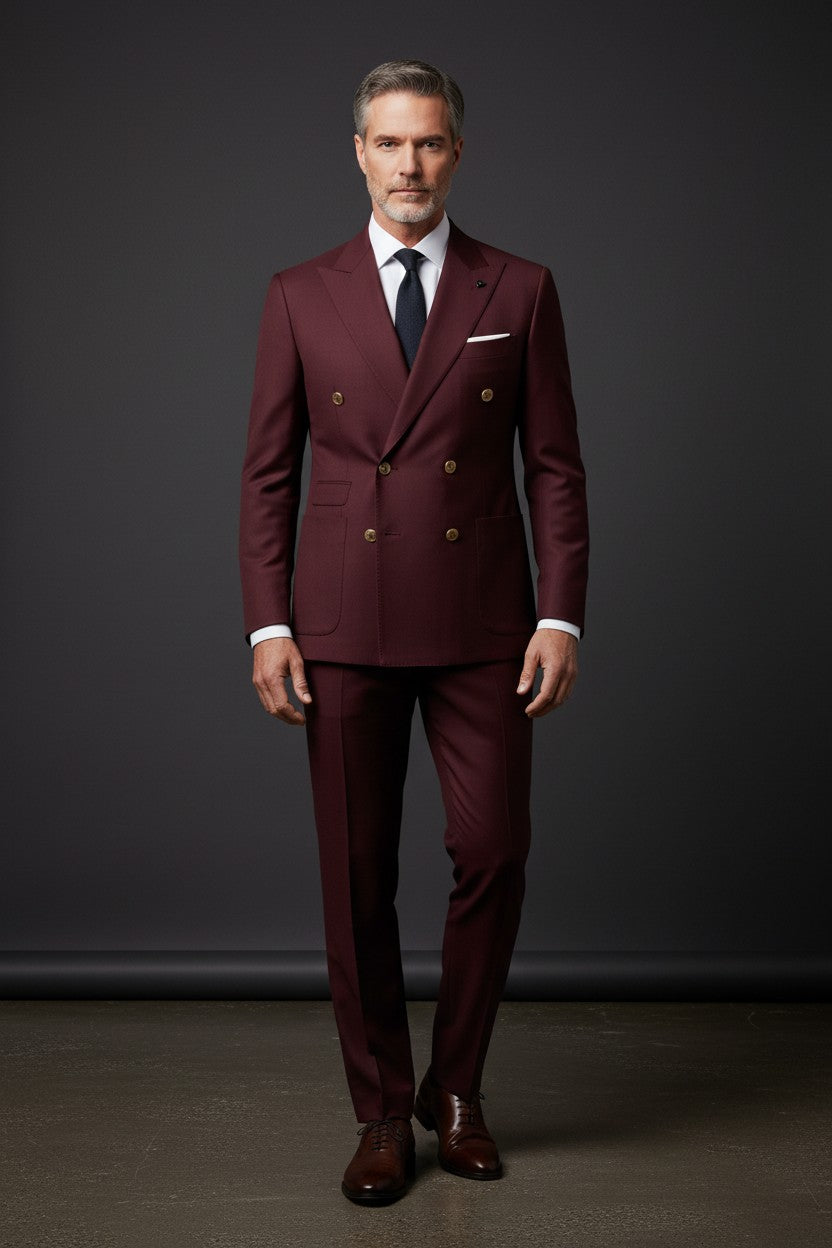 Emilio Sagezza Double Breasted Suit - Two Piece Men's Formal Suit